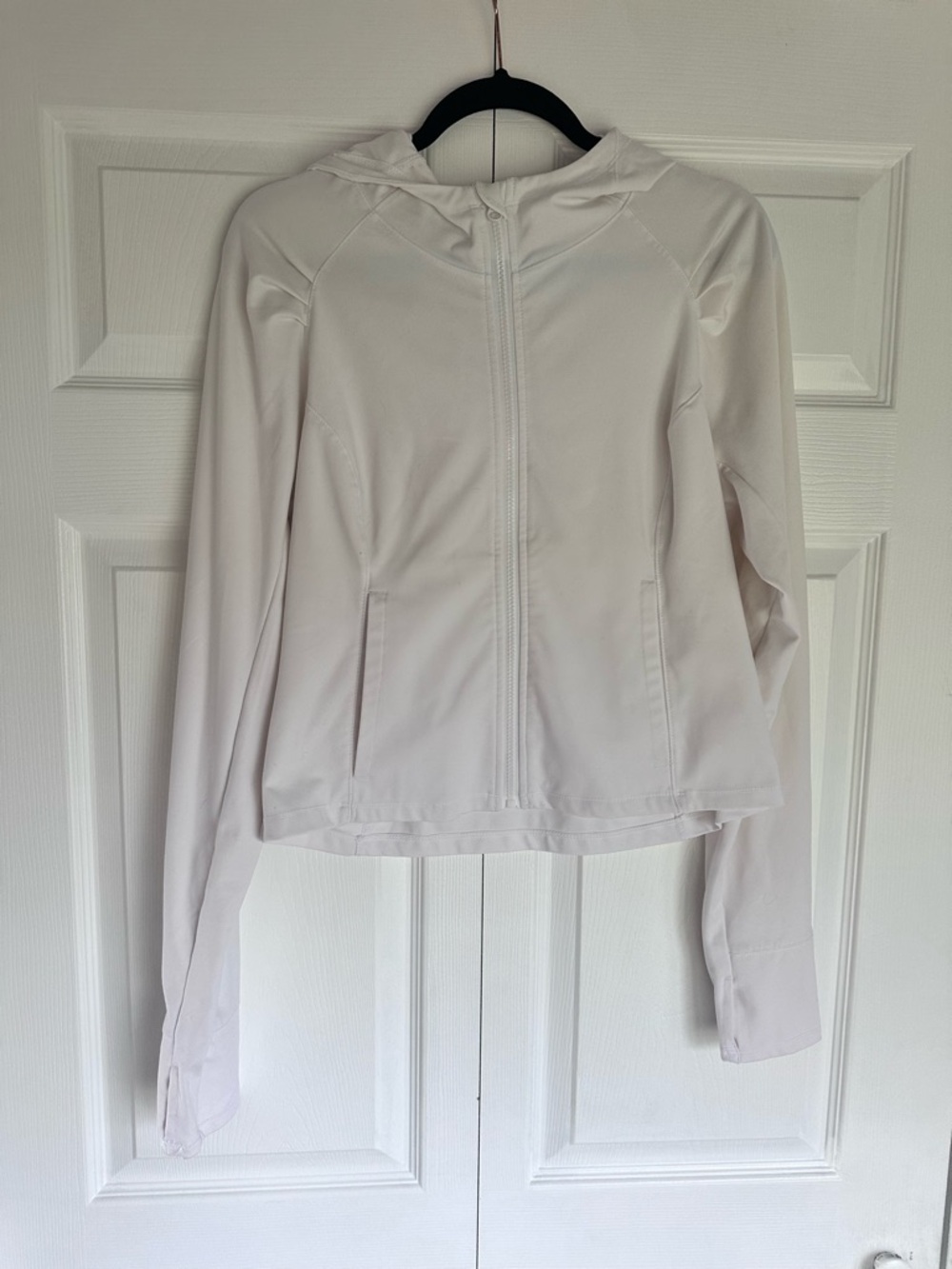 White Lightweight Hooded Zip Jacket